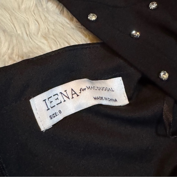 NWT Ieena for Mac Duggal 55792 Rhinestone Long Sleeve Black Jersey Dress - Picture 6 of 7